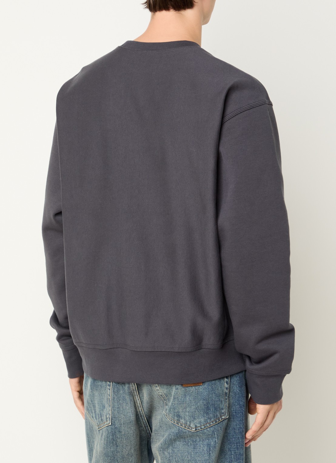 Carhartt WIP American Script sweater met logoborduring - achterkant 3 antraciet