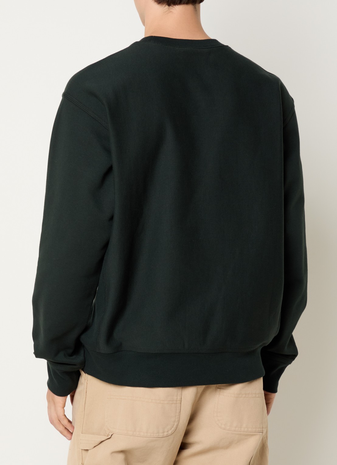 Carhartt WIP American Script sweater met logoborduring - achterkant donkergroen