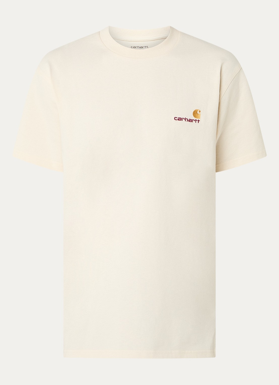 Carhartt WIP American Script T-shirt van  katoen met logoborduring - voorkant 3 creme