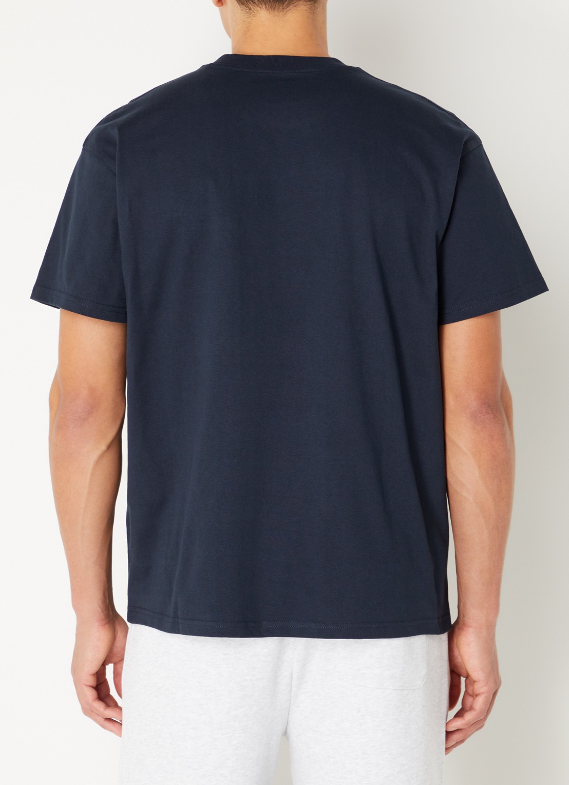 Carhartt WIP American Script T-shirt van  katoen met logoborduring - achterkant donkerblauw