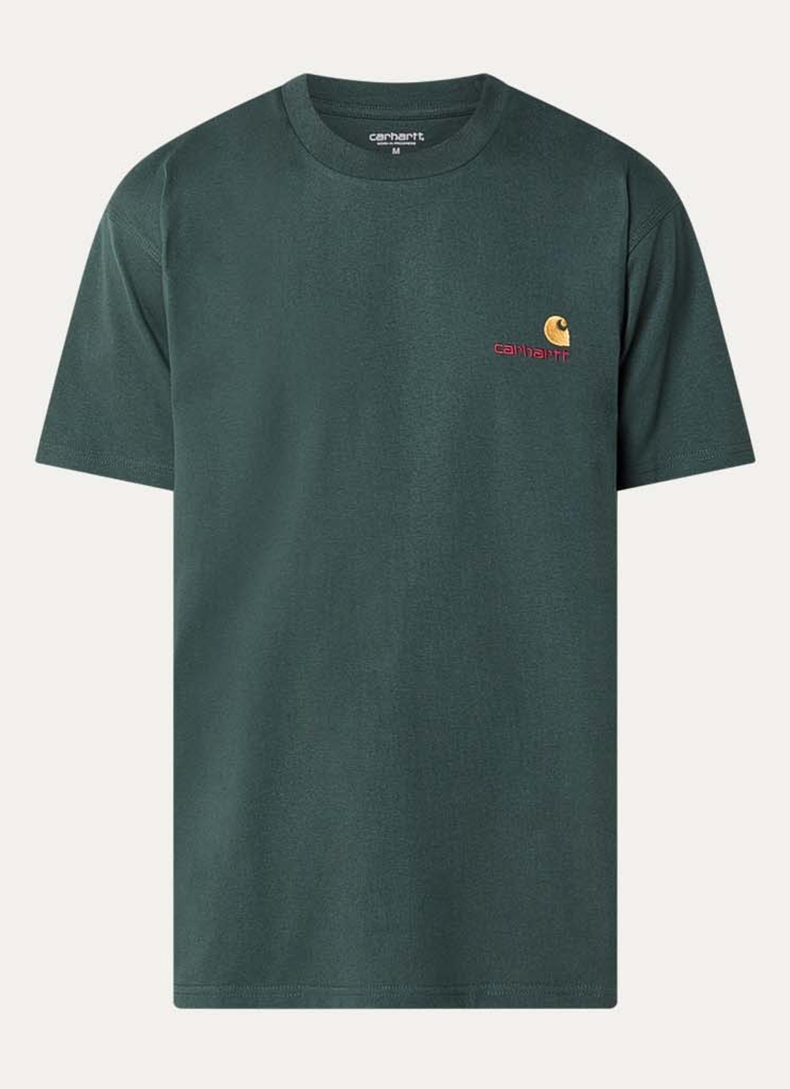Carhartt WIP American T-Shirt met logo - voorkant donkergroen