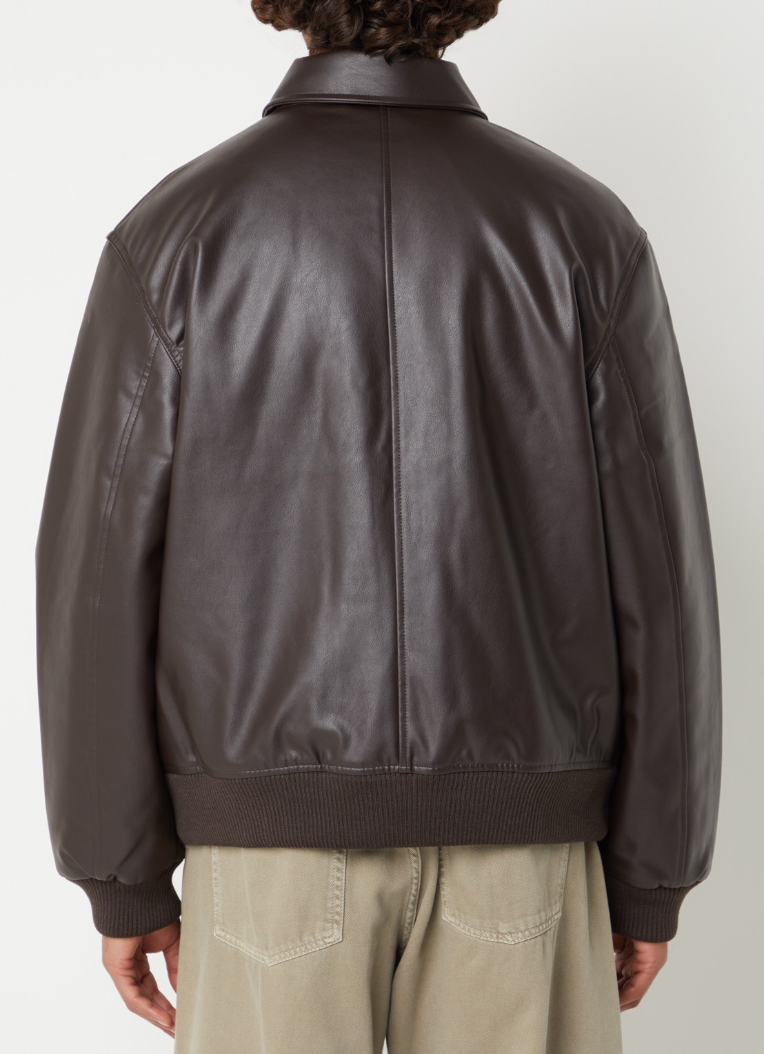 Carhartt WIP Arizona jack van imitatieleer - achterkant 4 donkerbruin