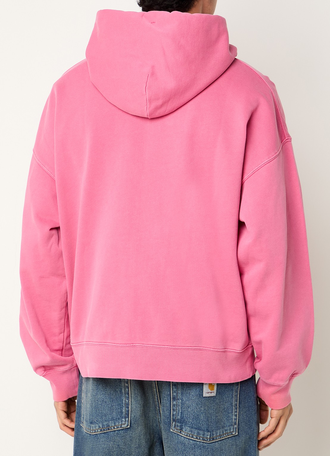 Carhartt WIP Benton sweatvest met logo - achterkant roze