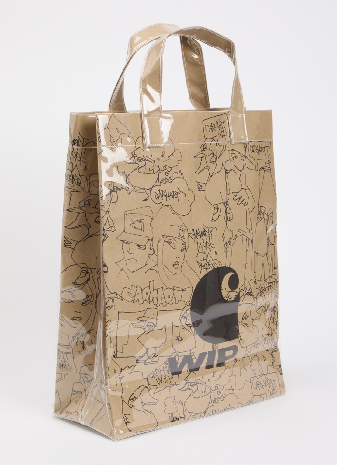 Carhartt WIP Blinkerfluid Paper shopper met print - achterkant 5 lichtbruin
