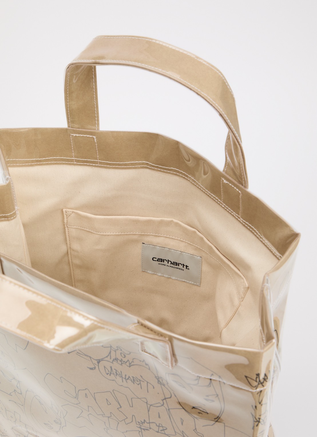 Carhartt WIP Blinkerfluid Paper shopper met print - detail 2 lichtbruin