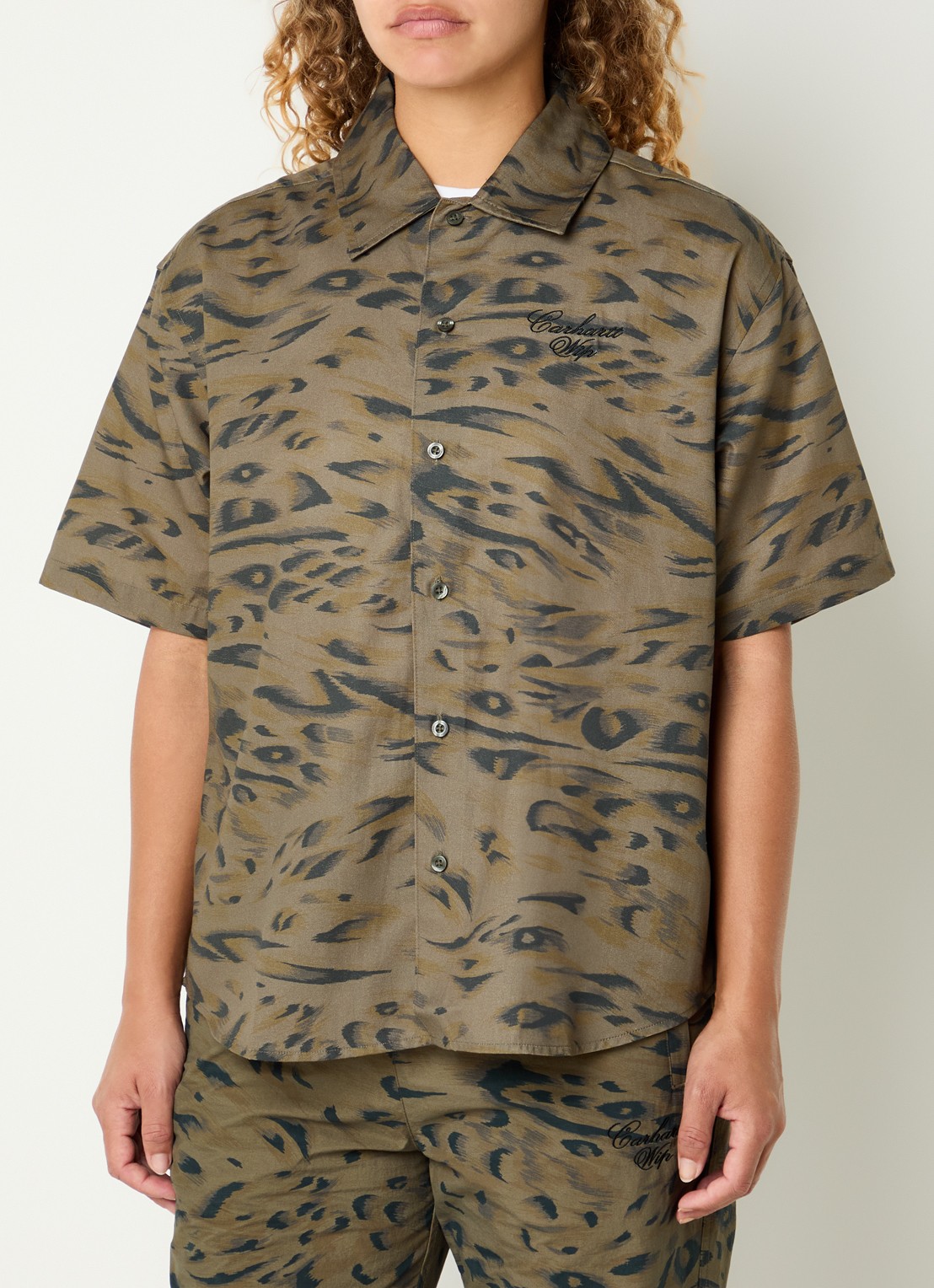 Carhartt WIP Blouse met print en logoborduring - detail 4 olijfgroen