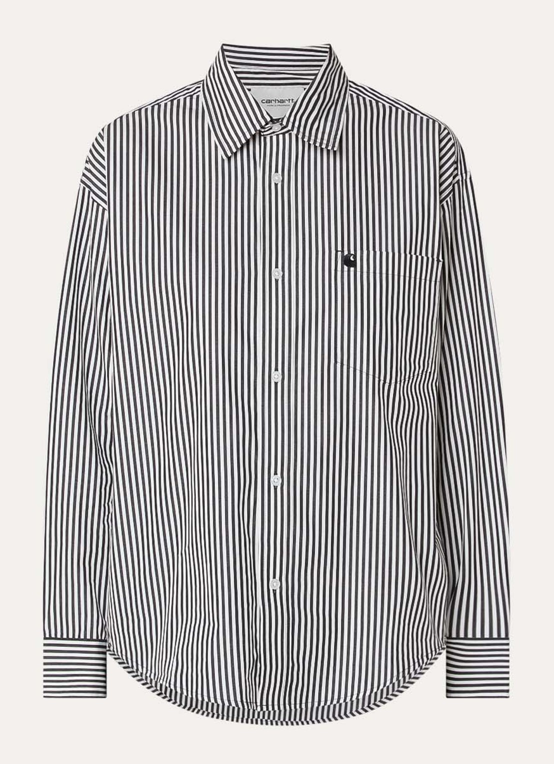 Carhartt WIP Blouse met streepprint - voorkant 3 zwart