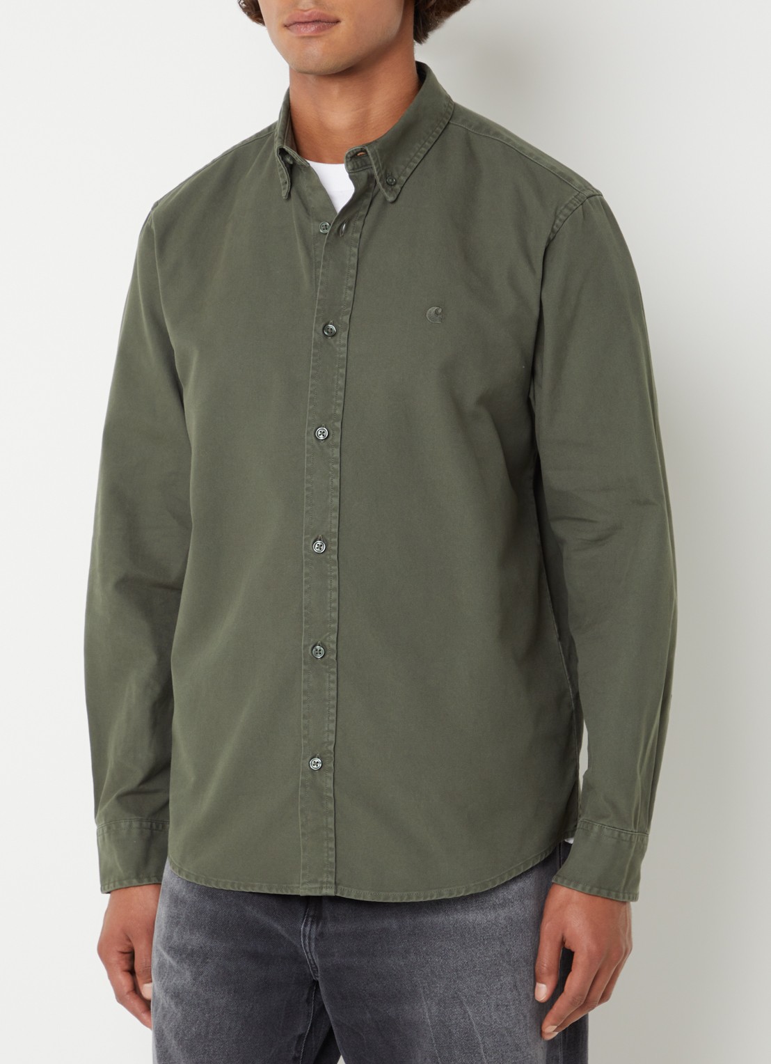 Carhartt WIP Bolton regular fit overhemd met logo - detail 4 grijs