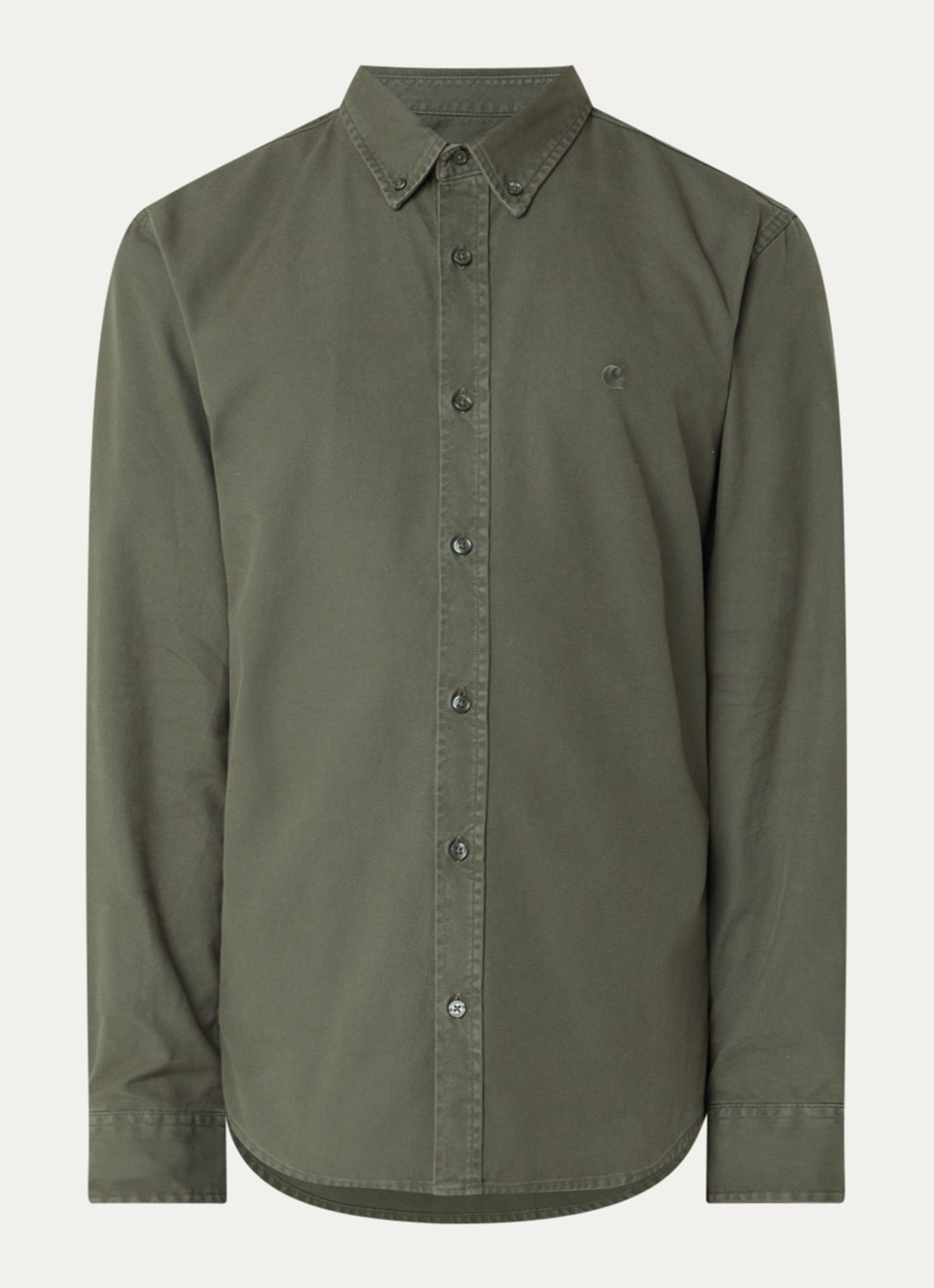 Carhartt WIP Bolton regular fit overhemd met logo - voorkant grijs