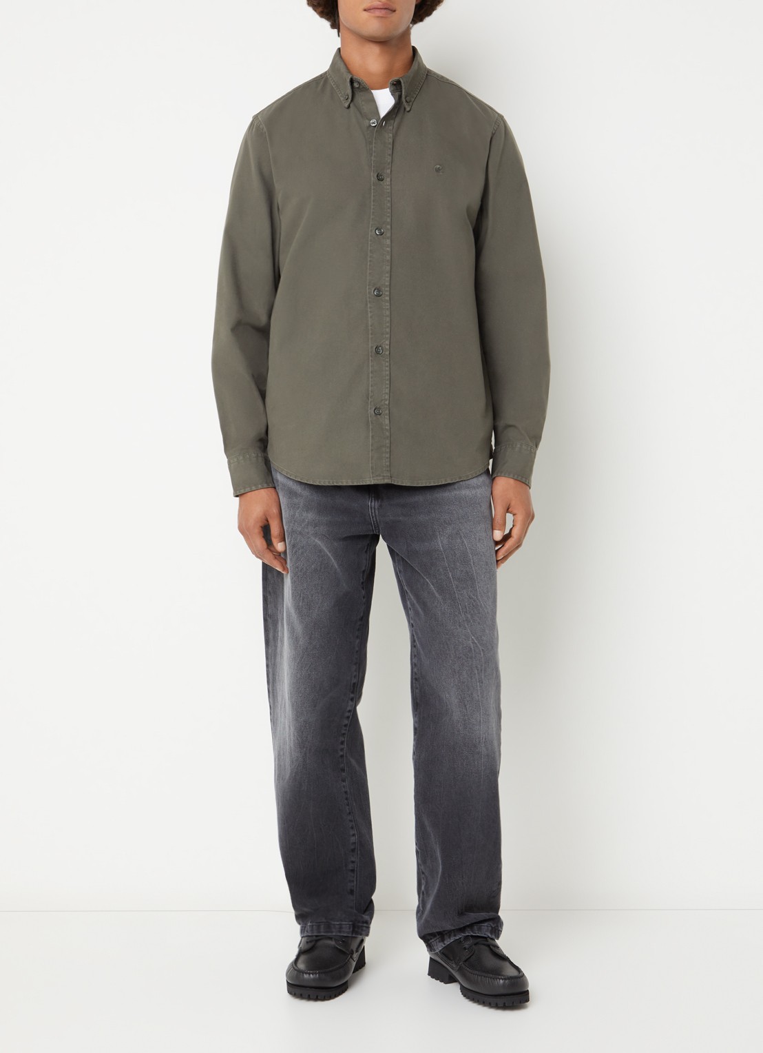 Carhartt WIP Bolton regular fit overhemd met logo - voorkant 2 grijs