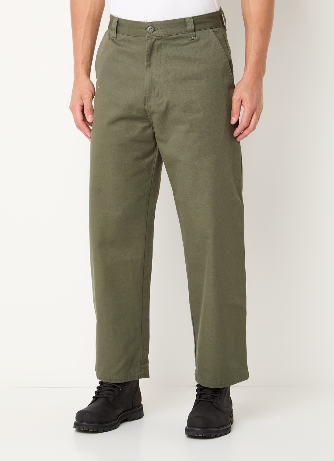 Carhartt WIP Brady straight fit chino met steekzakken - detail 4 legergroen
