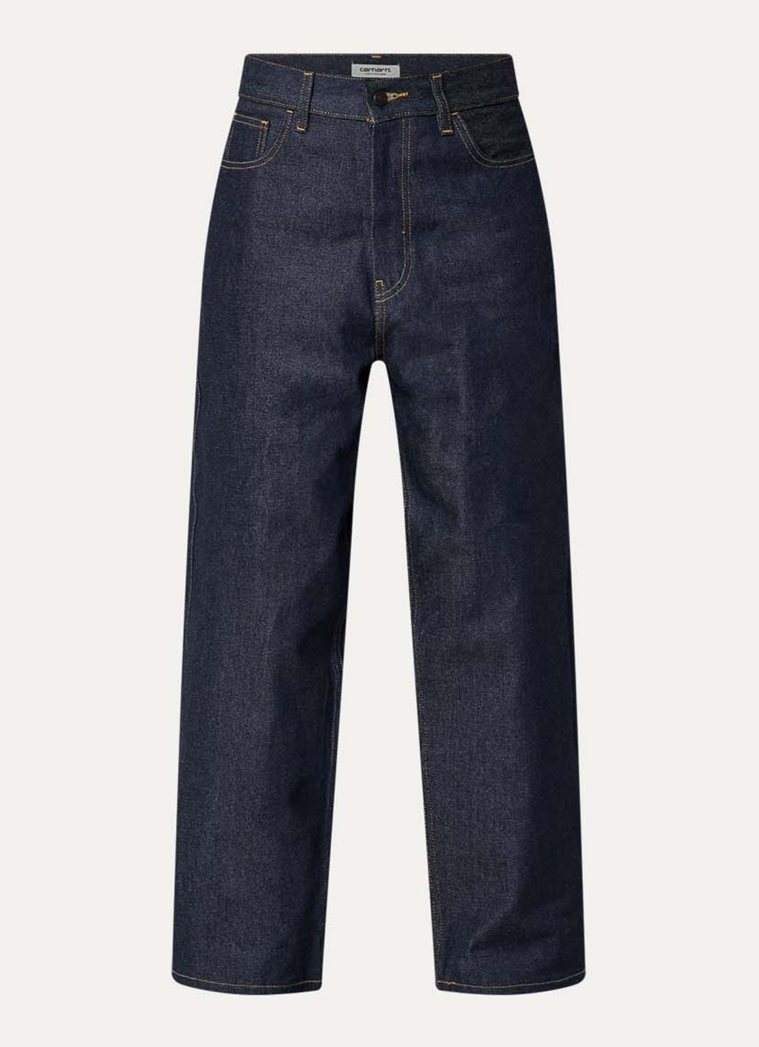 Carhartt WIP Brandon high waist wide leg jeans met steekzakken - voorkant 2 donkerblauw