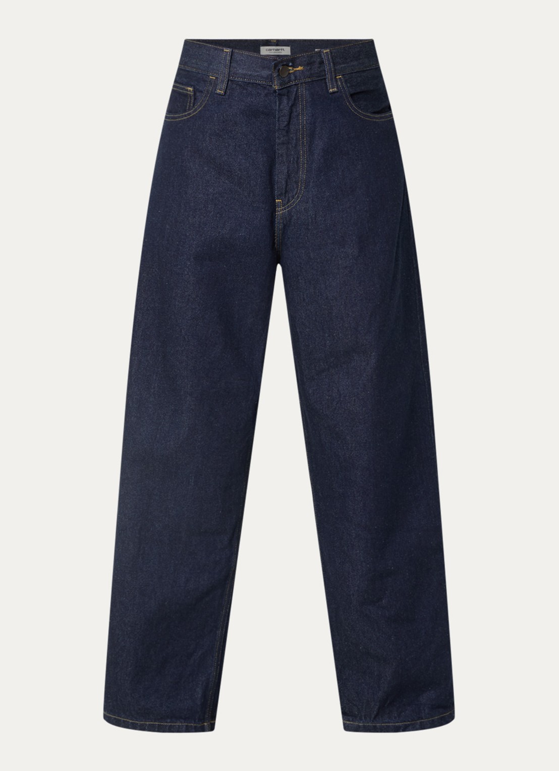 Carhartt WIP Brandon high waist wide leg jeans met steekzakken - voorkant indigo