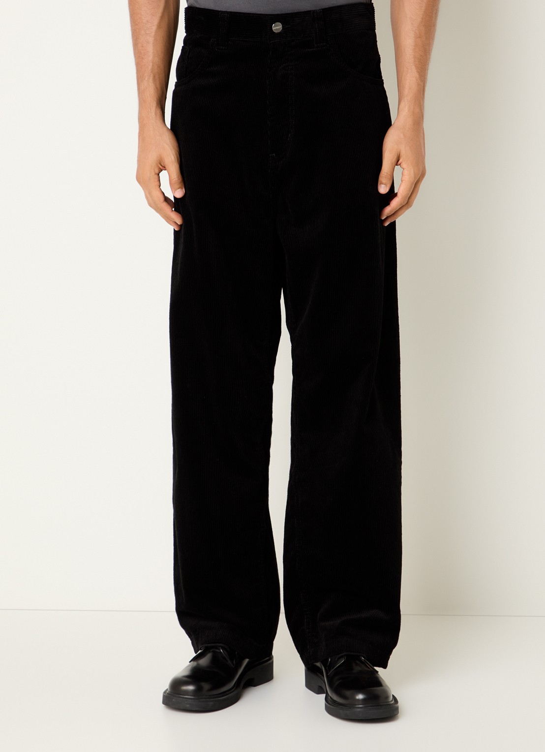 Carhartt WIP Brandon loose fit broek van corduroy met steekzakken - detail 4 zwart