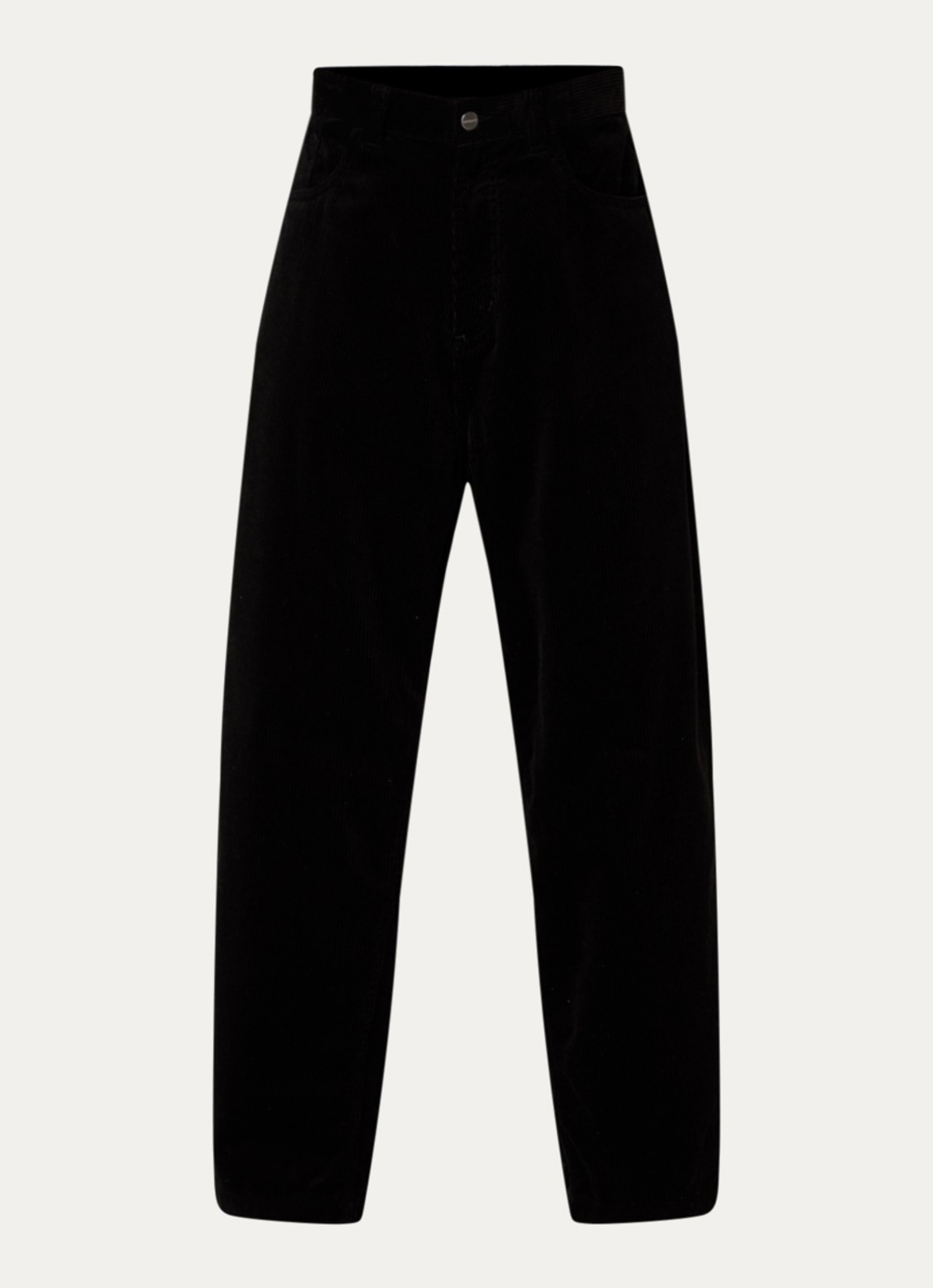 Carhartt WIP Brandon loose fit broek van corduroy met steekzakken - voorkant 2 zwart
