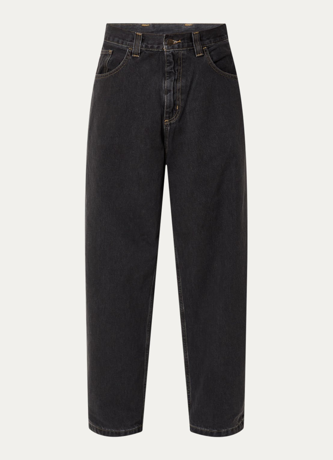 Carhartt WIP Brandon wide leg jeans met steekzakken - voorkant 2 zwart