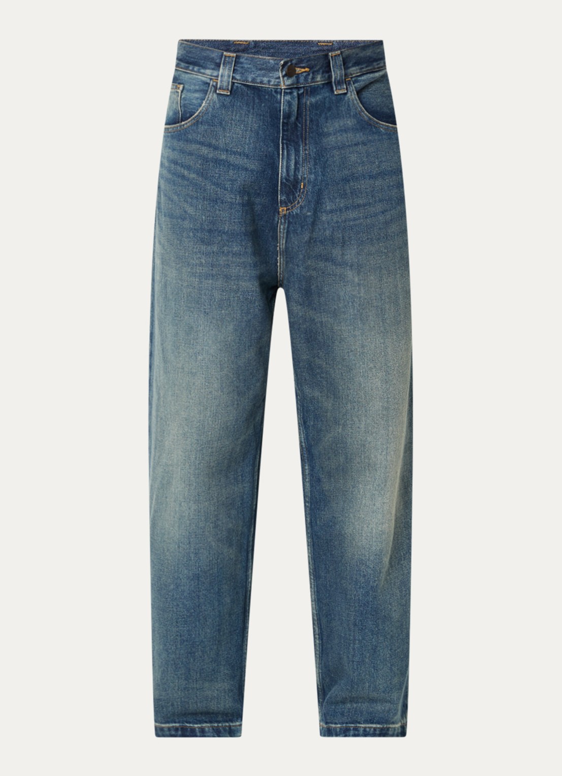Carhartt WIP Brandon wide leg jeans met steekzakken - voorkant 4 indigo