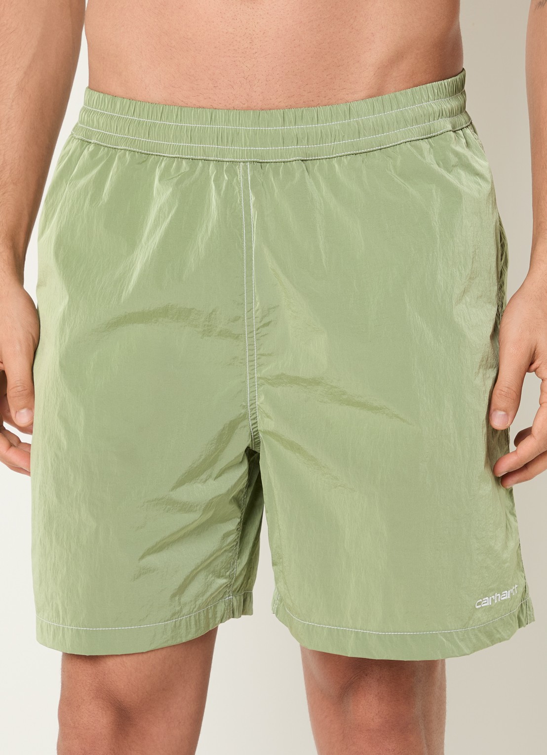 Carhartt WIP Canby zwemshorts met steekzakken en logo - detail lichtgroen