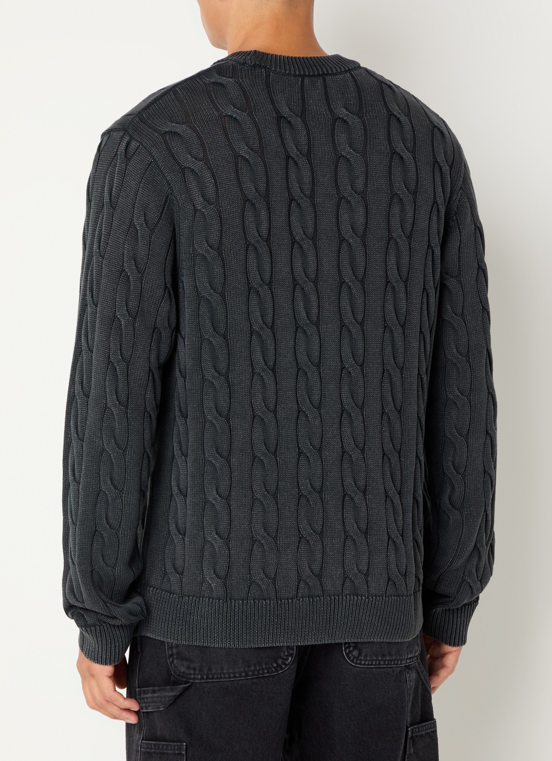 Carhartt WIP Carter kabelgebreide trui - achterkant 4 donkergrijs