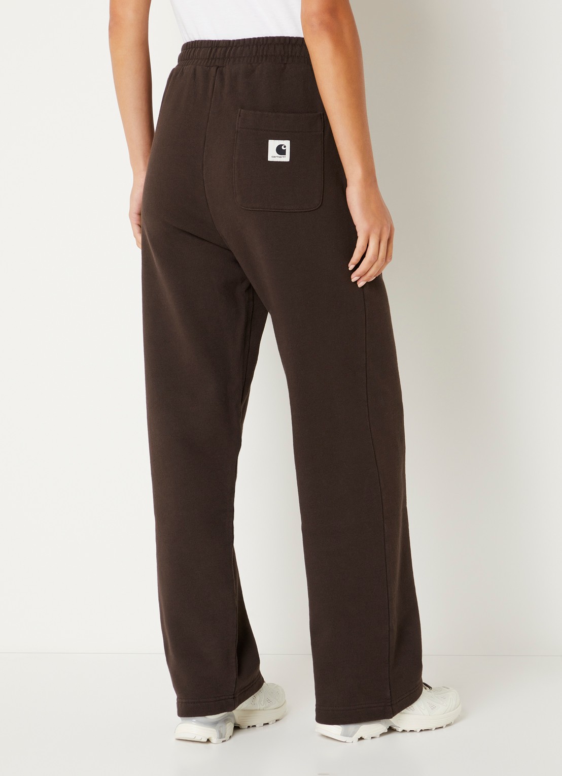 Carhartt WIP Cassie high waist straight fit joggingbroek met steekzakken - achterkant 2 kastanjebruin
