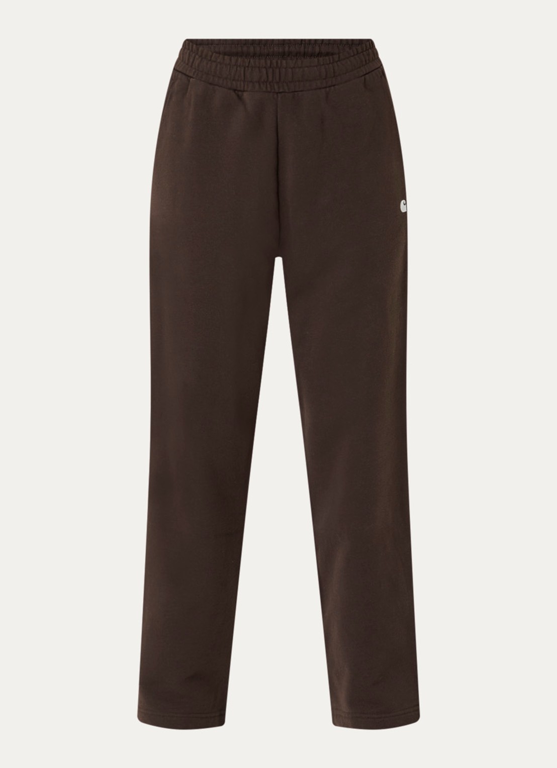 Carhartt WIP Cassie high waist straight fit joggingbroek met steekzakken - voorkant 3 kastanjebruin