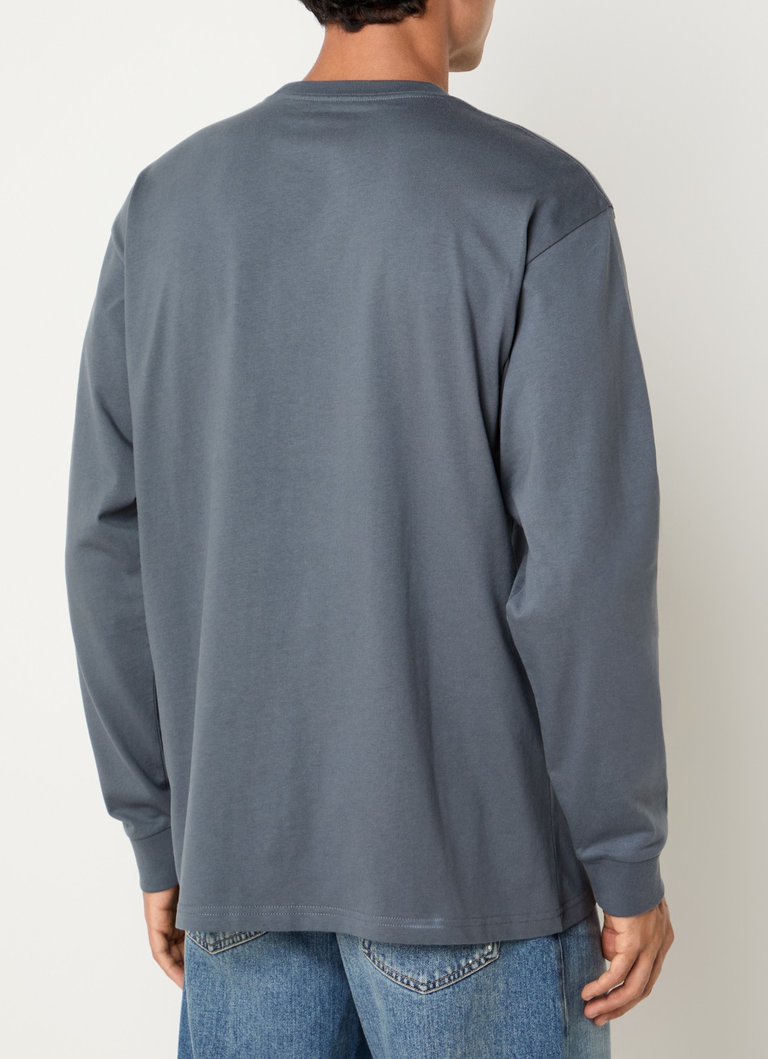 Carhartt WIP Chase longsleeve met logoborduring - achterkant 3 beige