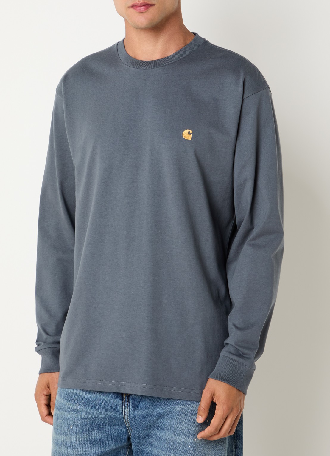 Carhartt WIP Chase longsleeve met logoborduring - detail 4 beige