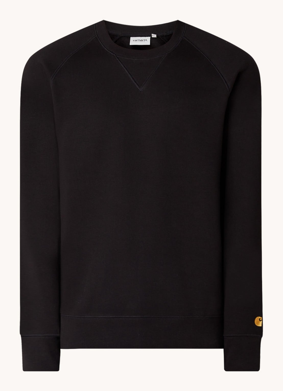 Carhartt WIP Chase sweater met logo - voorkant zwart
