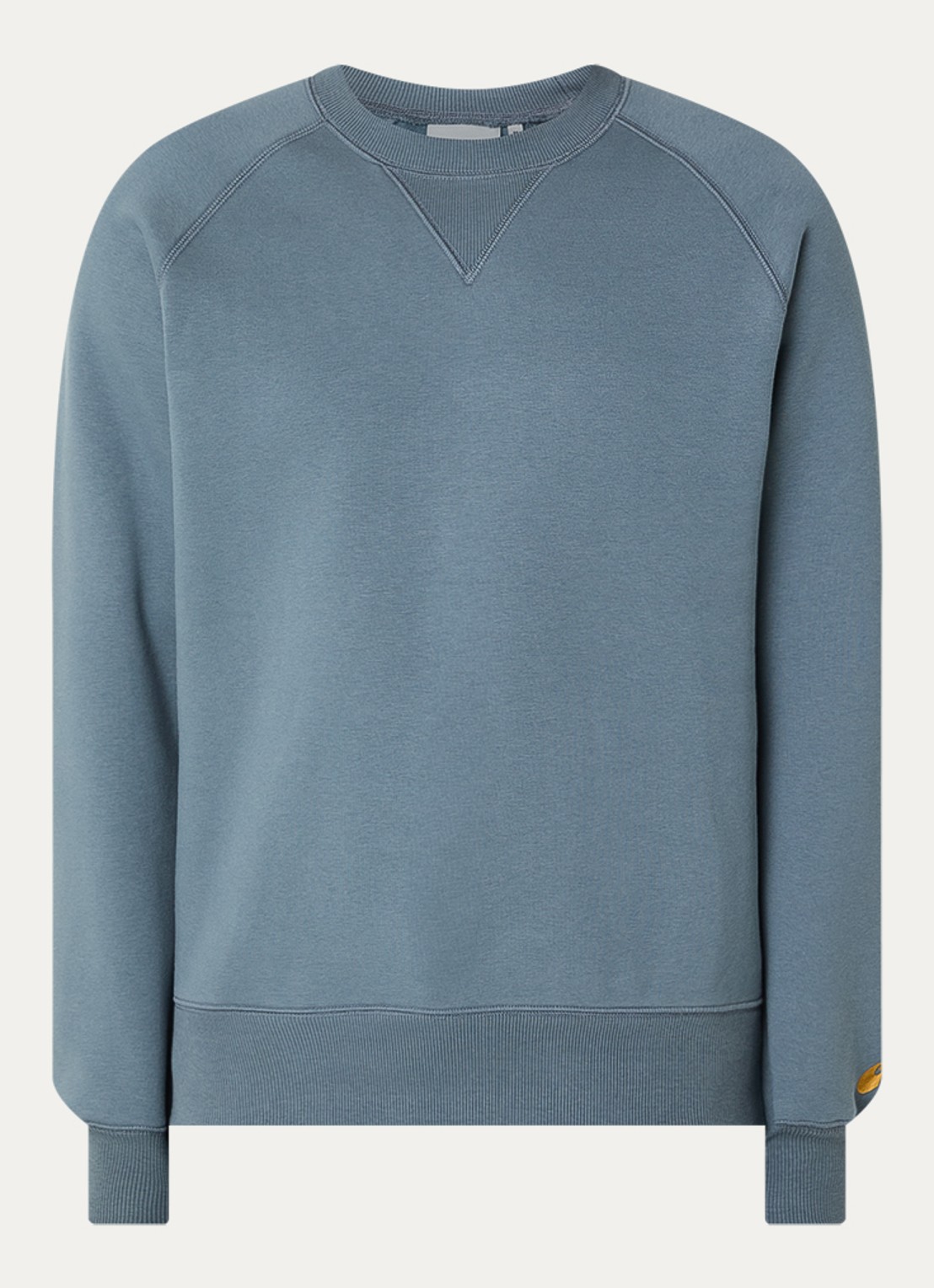 Carhartt WIP Chase sweater met logo - voorkant staalblauw