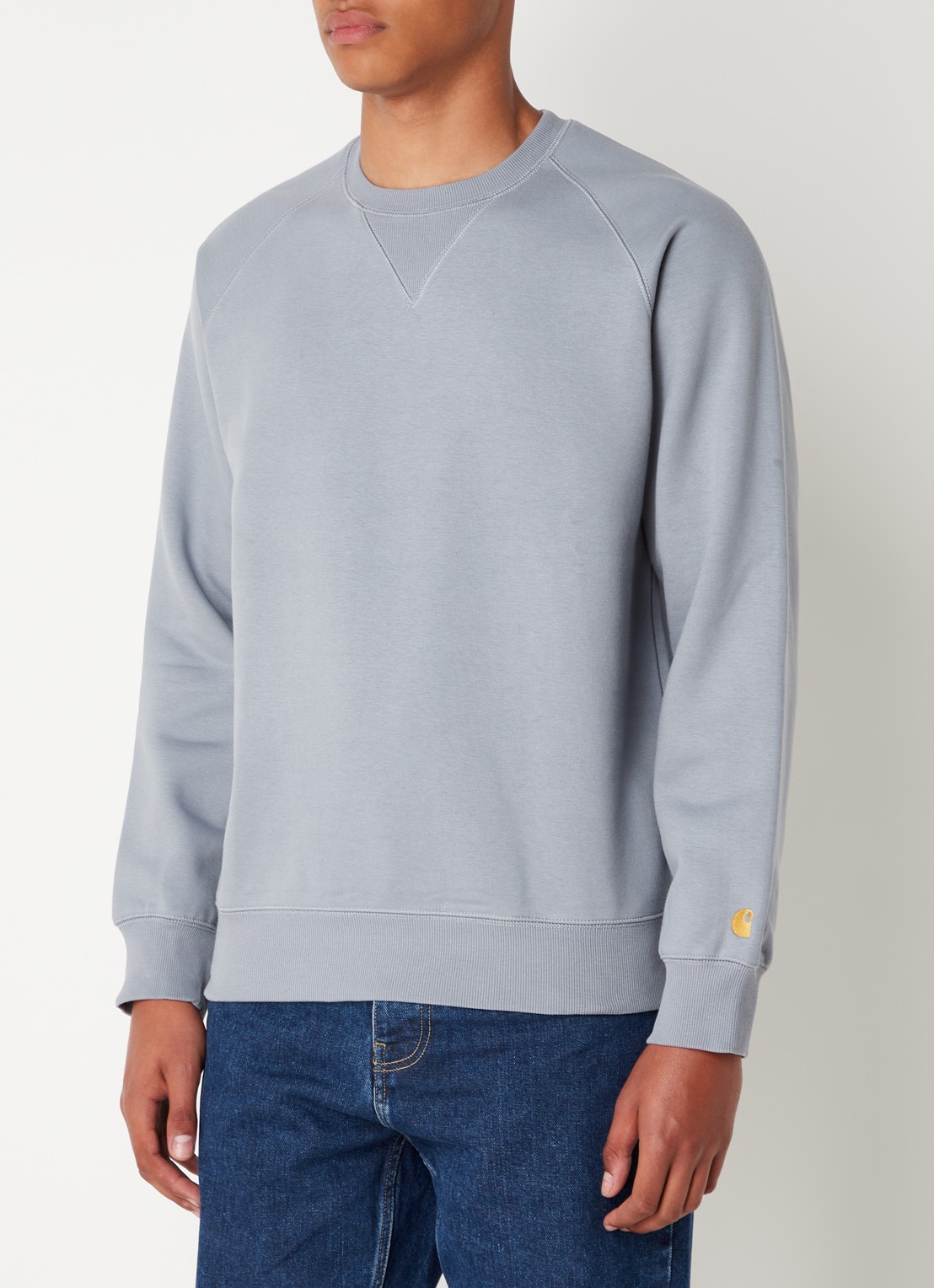 Carhartt WIP Chase sweater met logo - detail grijs