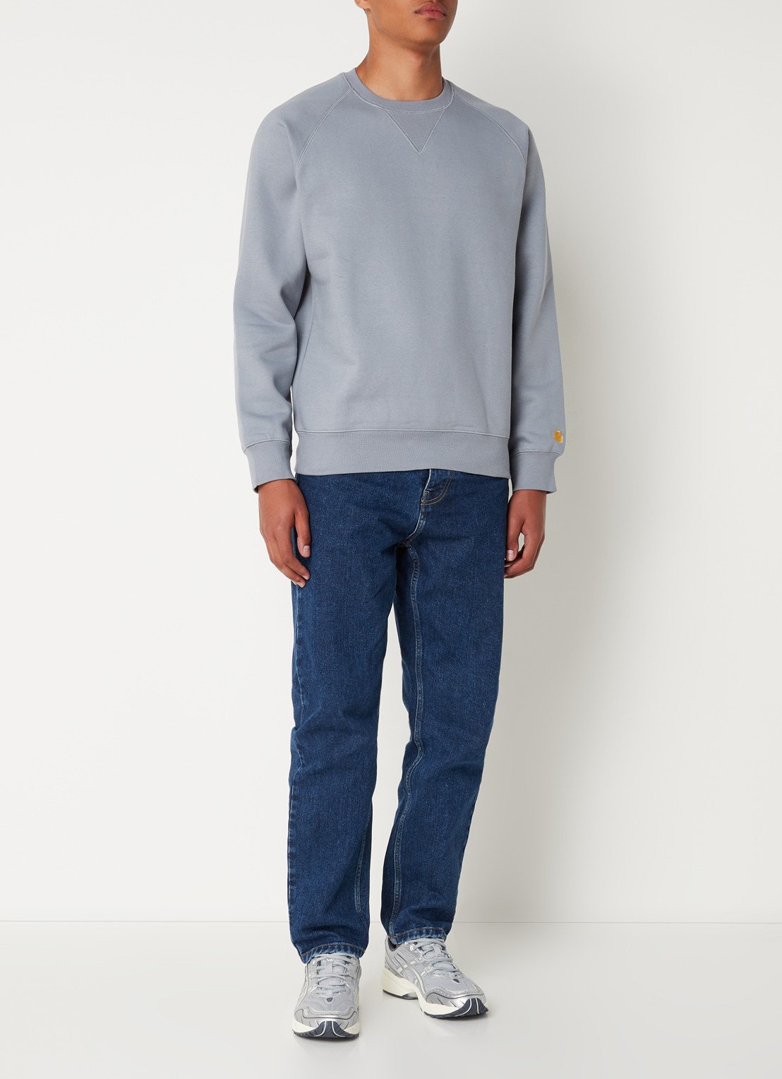 Carhartt WIP Chase sweater met logo - voorkant 4 grijs