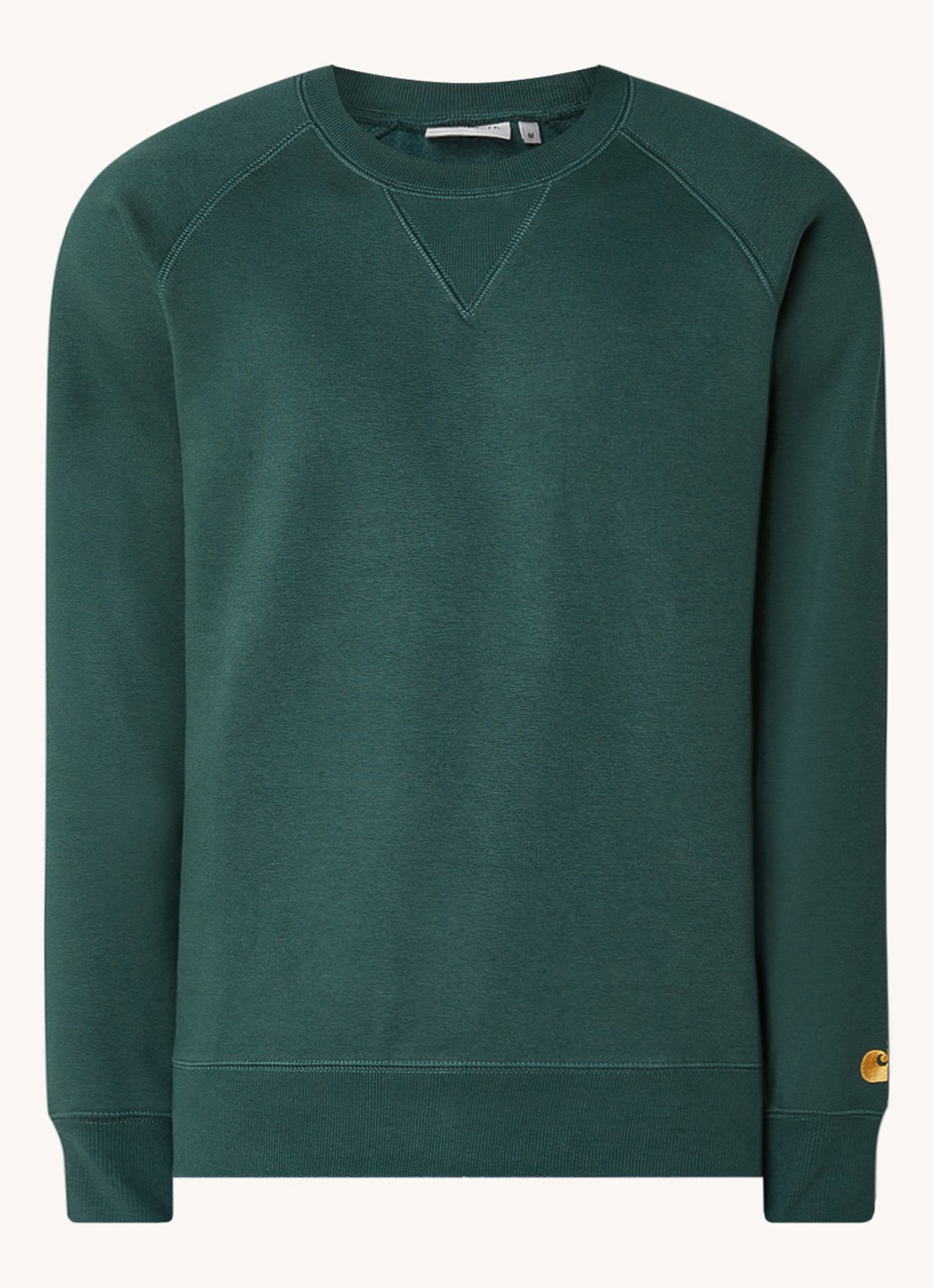 Carhartt WIP Chase sweater met logo - voorkant 3 donkergroen