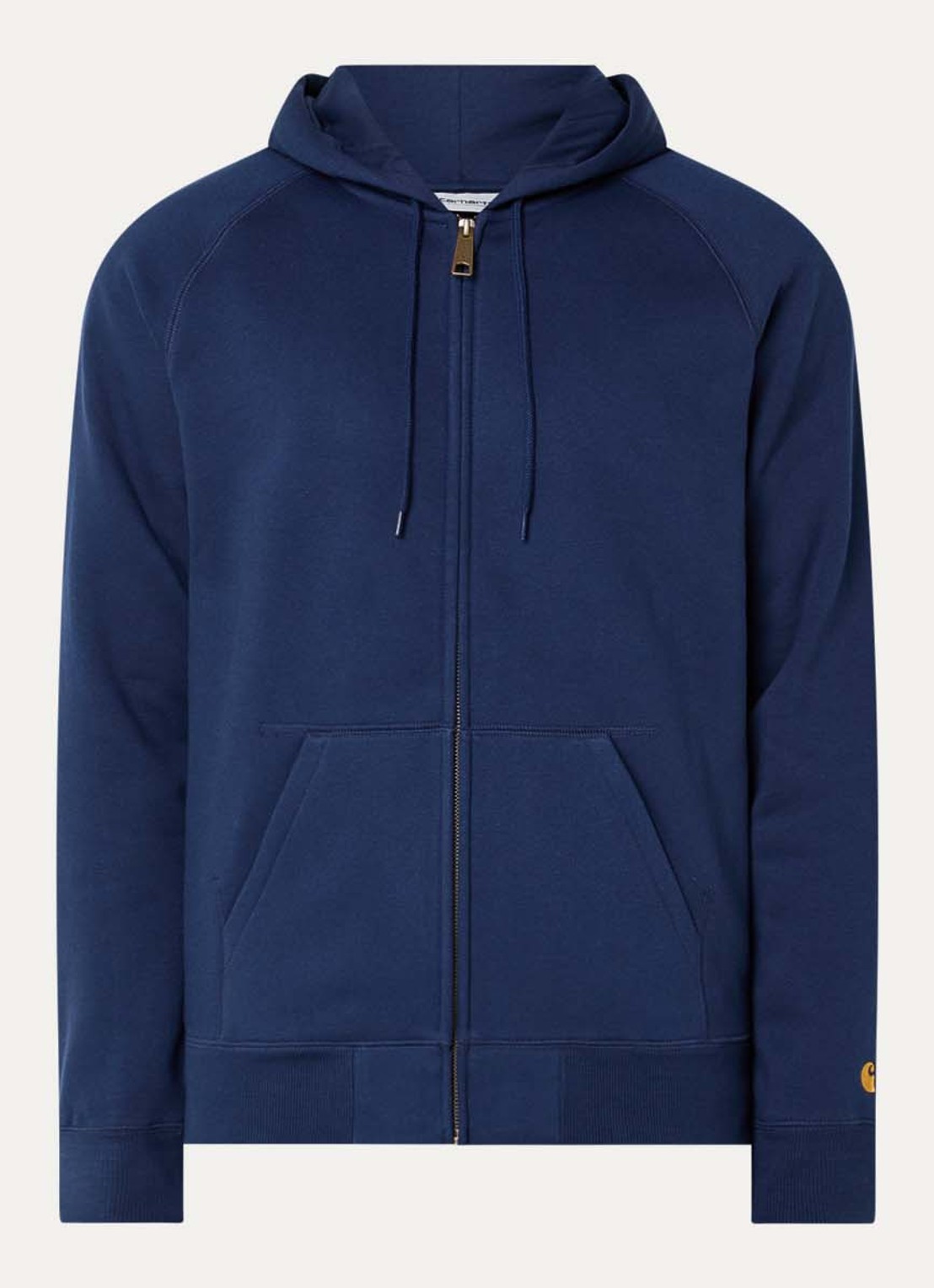 Carhartt WIP Chase sweatvest met logoborduring - voorkant donkerblauw