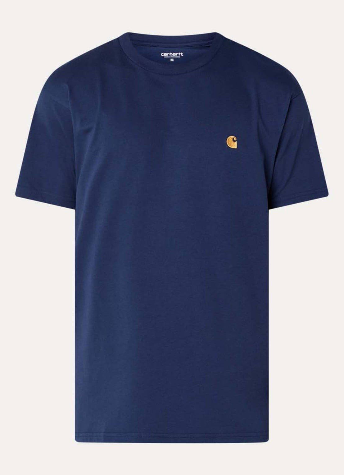 Carhartt WIP Chase T-shirt met logo - voorkant 2 donkerblauw