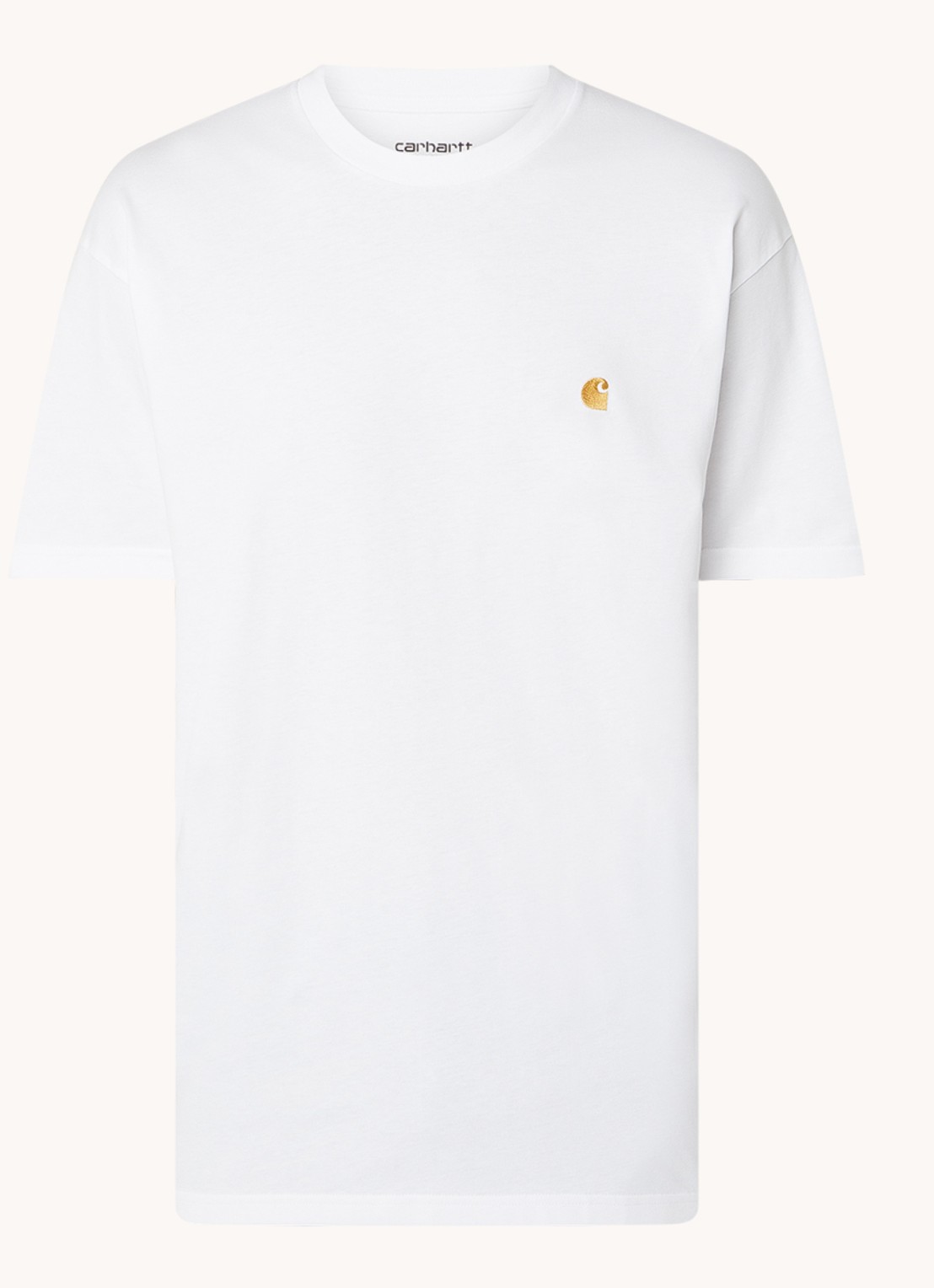 Carhartt WIP Chase T-shirt met logo - voorkant 3 wit