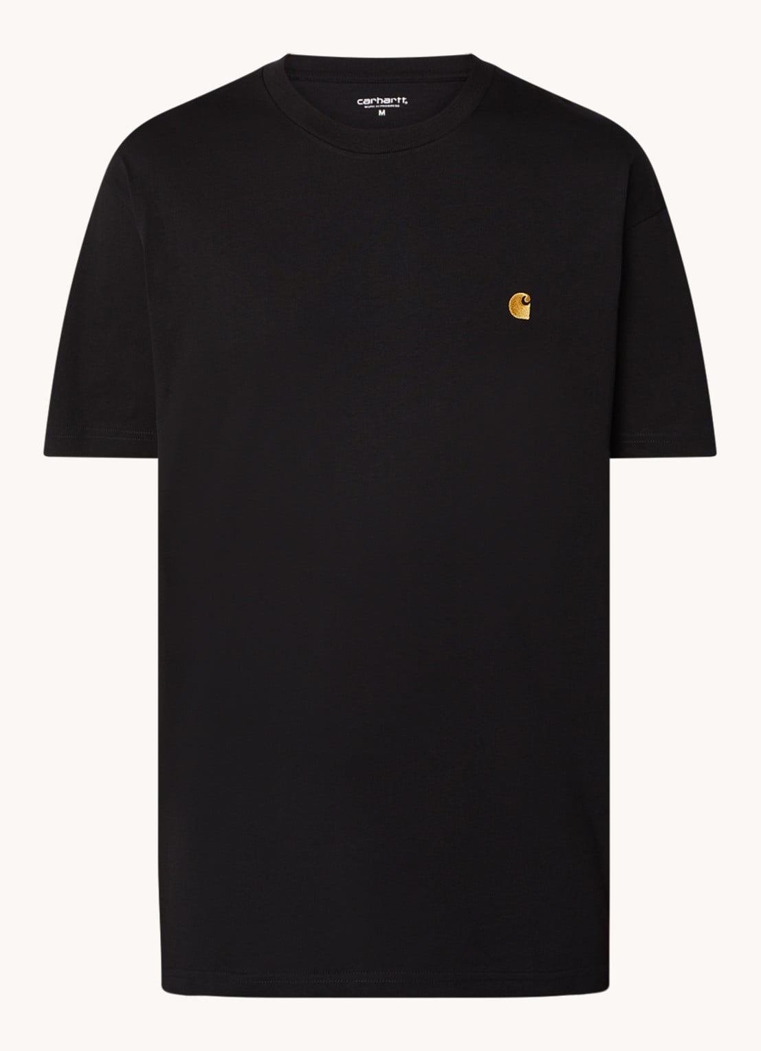Carhartt WIP Chase T-shirt met logo - voorkant 2 zwart