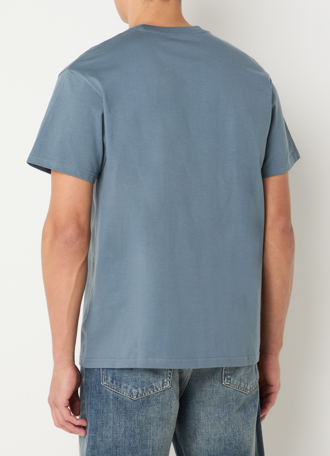 Carhartt WIP Chase T-shirt met logo - achterkant 3 staalblauw