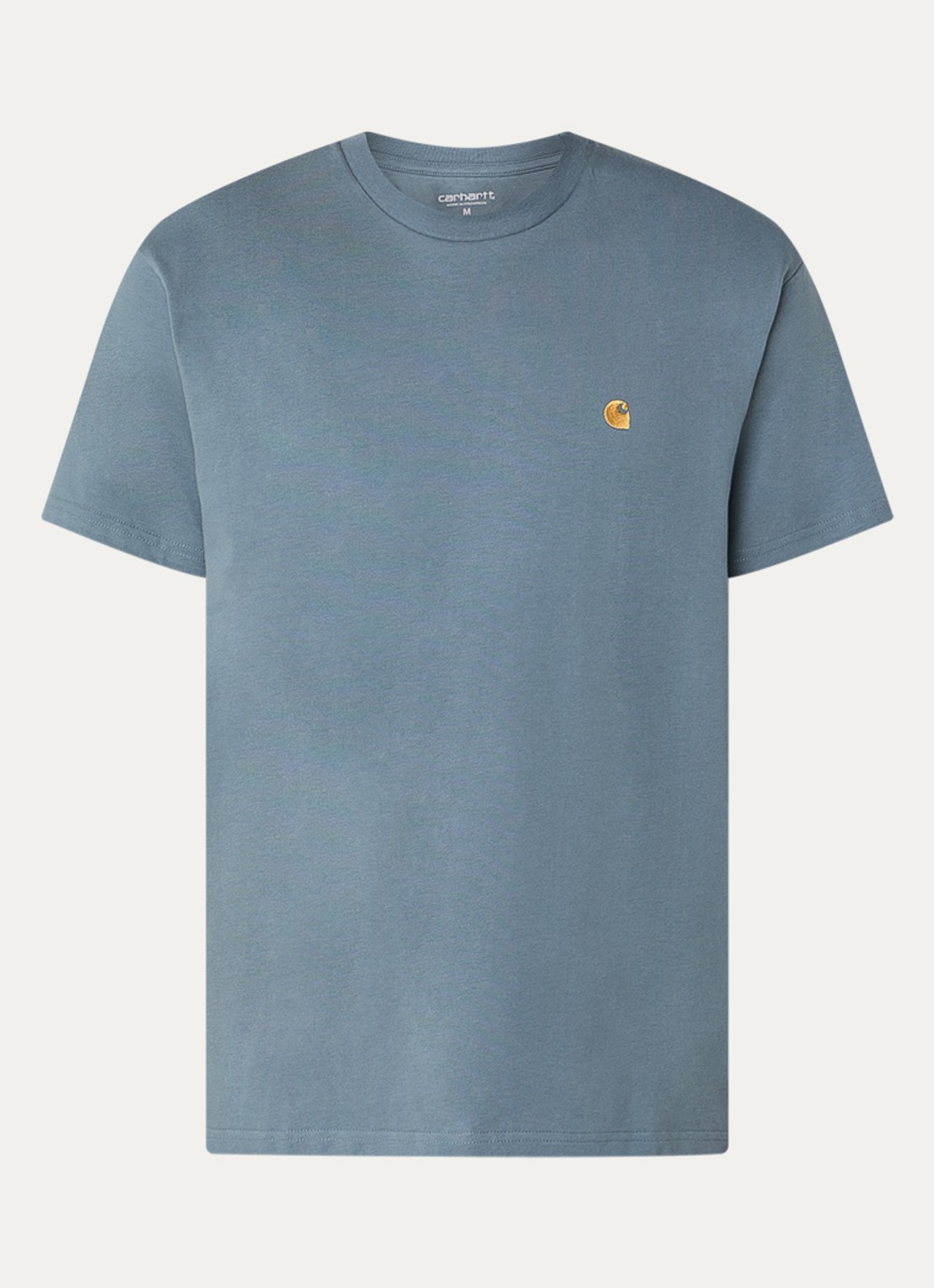 Carhartt WIP Chase T-shirt met logo - voorkant staalblauw