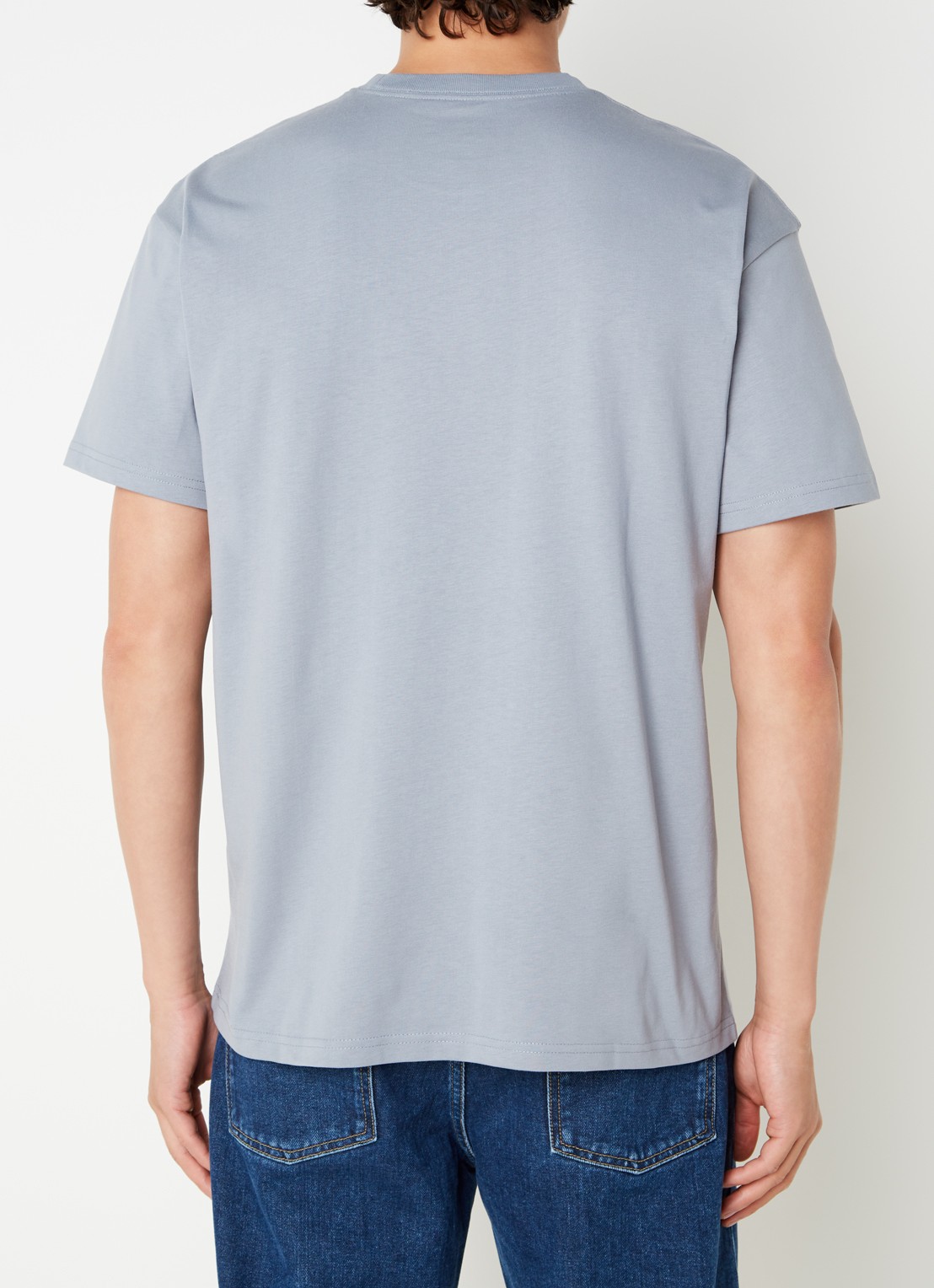 Carhartt WIP Chase T-shirt met logo - achterkant 3 blauwgrijs