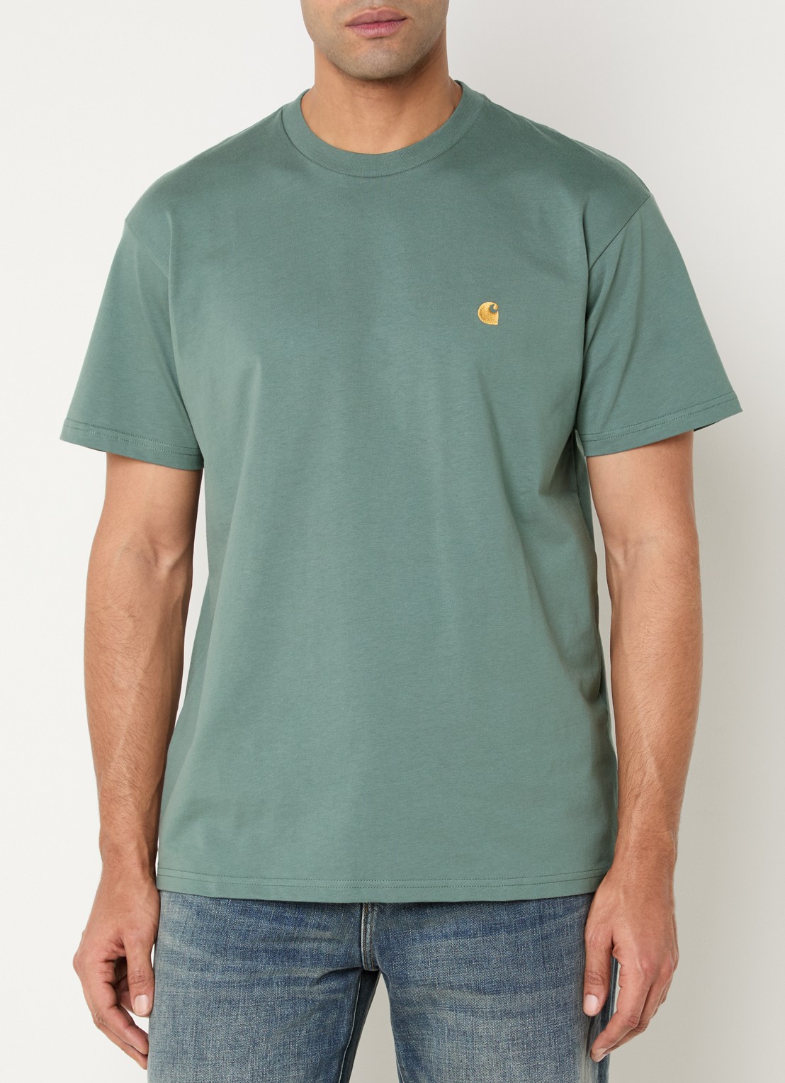 Carhartt WIP Chase T-shirt met logo - detail 3 groen