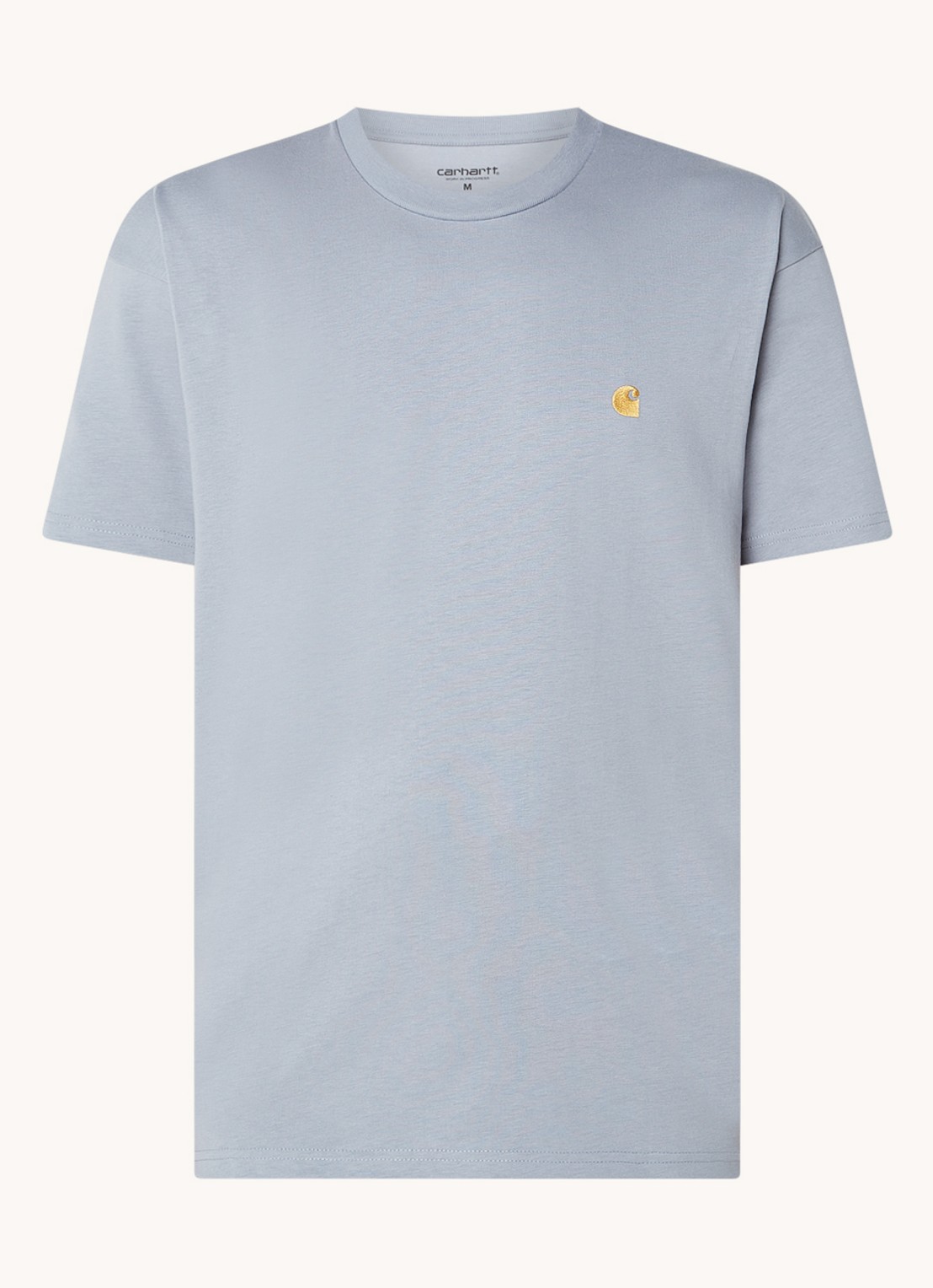 Carhartt WIP Chase T-shirt met logo - voorkant blauwgrijs