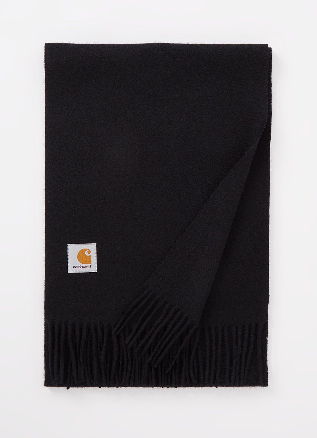 Carhartt WIP Clan sjaal van wol 180 x 30 cm  - voorkant zwart