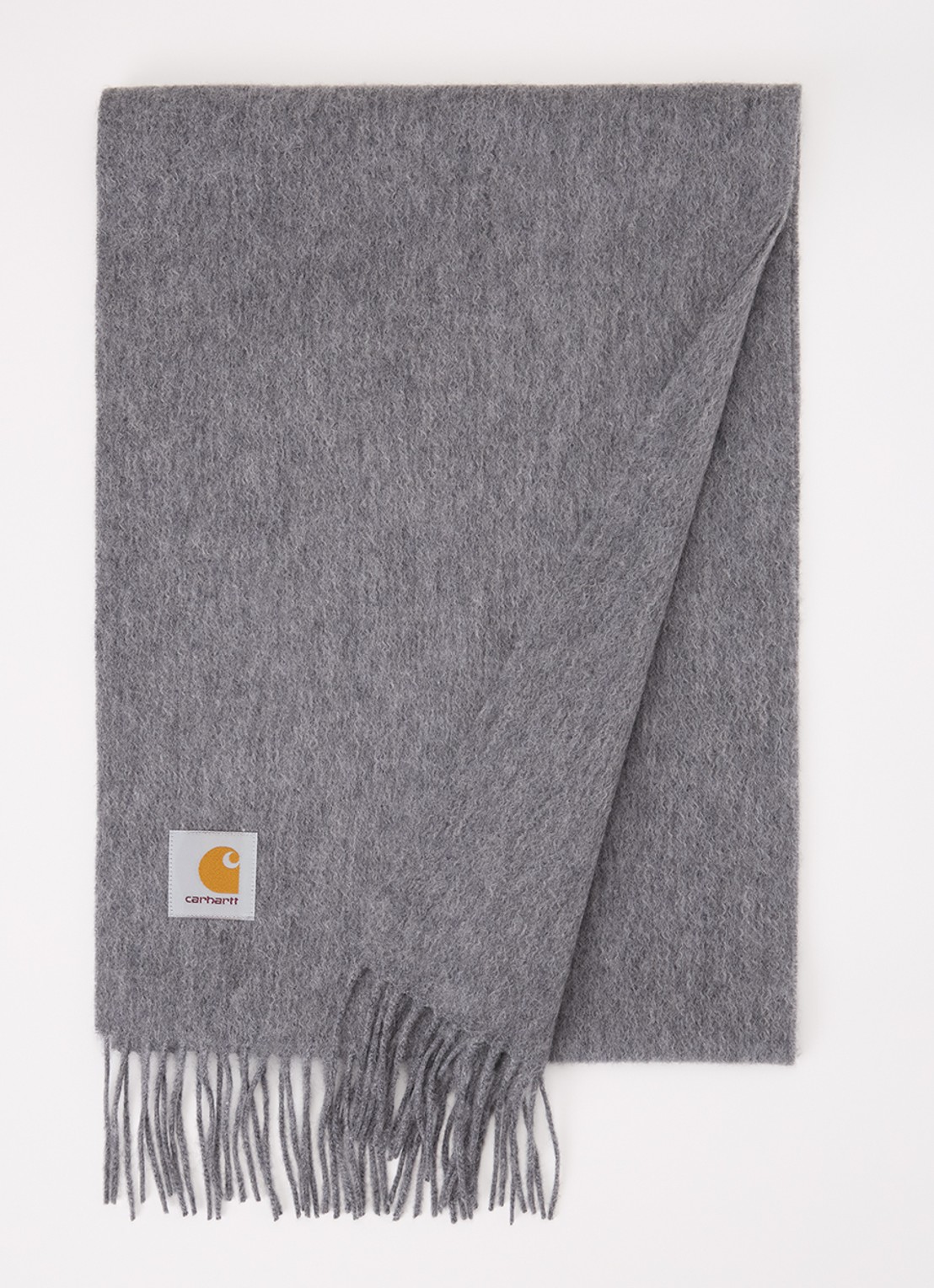 Carhartt WIP Clan sjaal van wol 180 x 30 cm  - voorkant donkergrijs