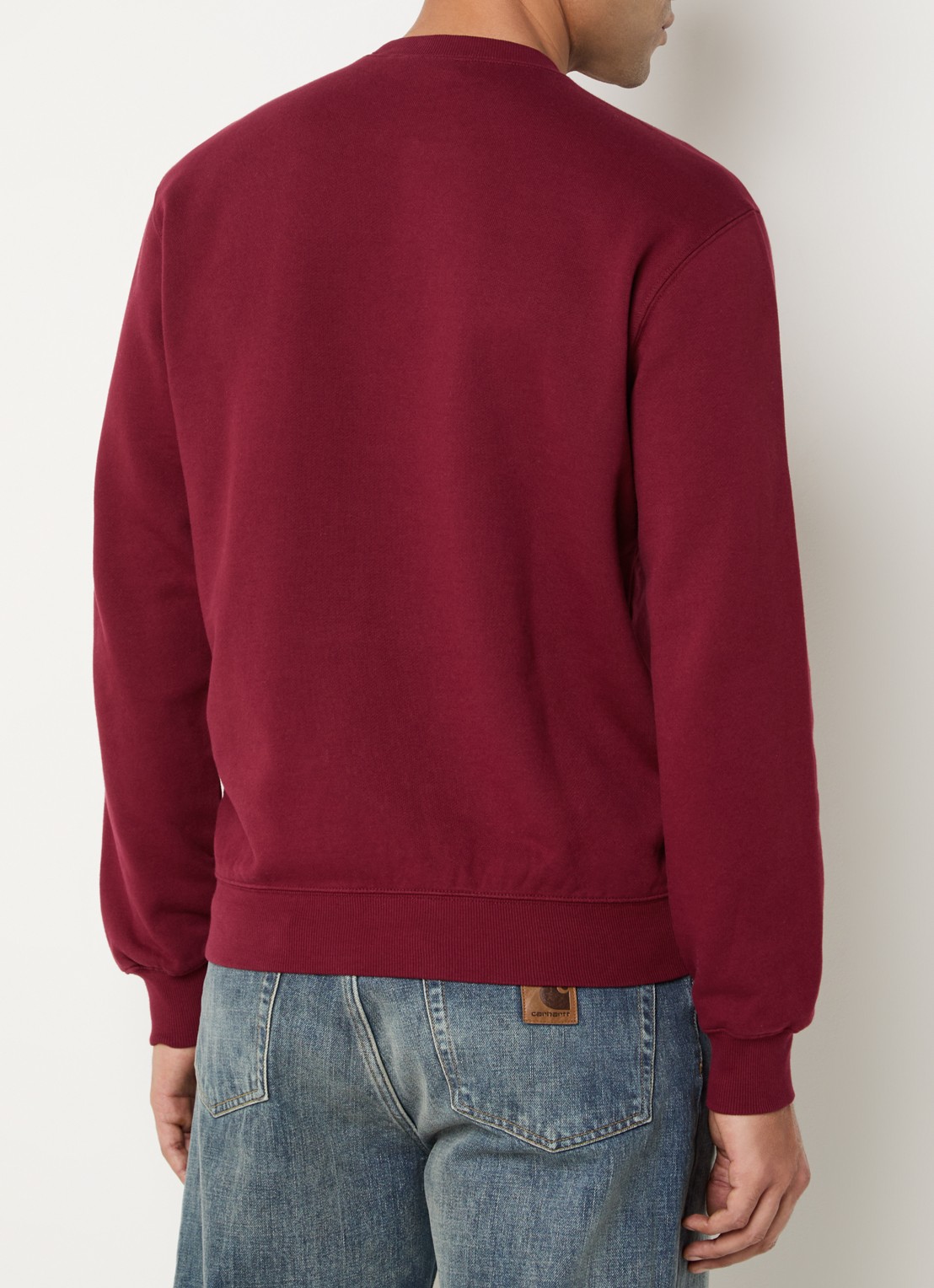 Carhartt WIP Clover sweater met logoborduring - achterkant 4 bordeauxrood