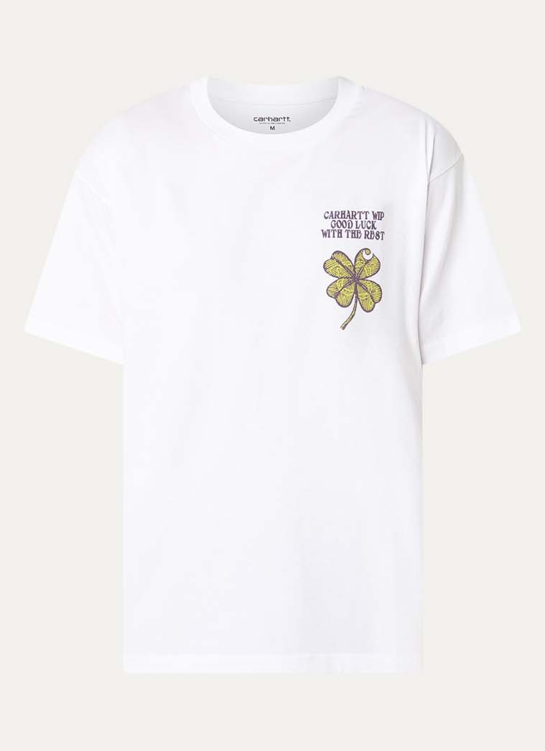 Carhartt WIP Clover T-shirt met print - voorkant 3 wit