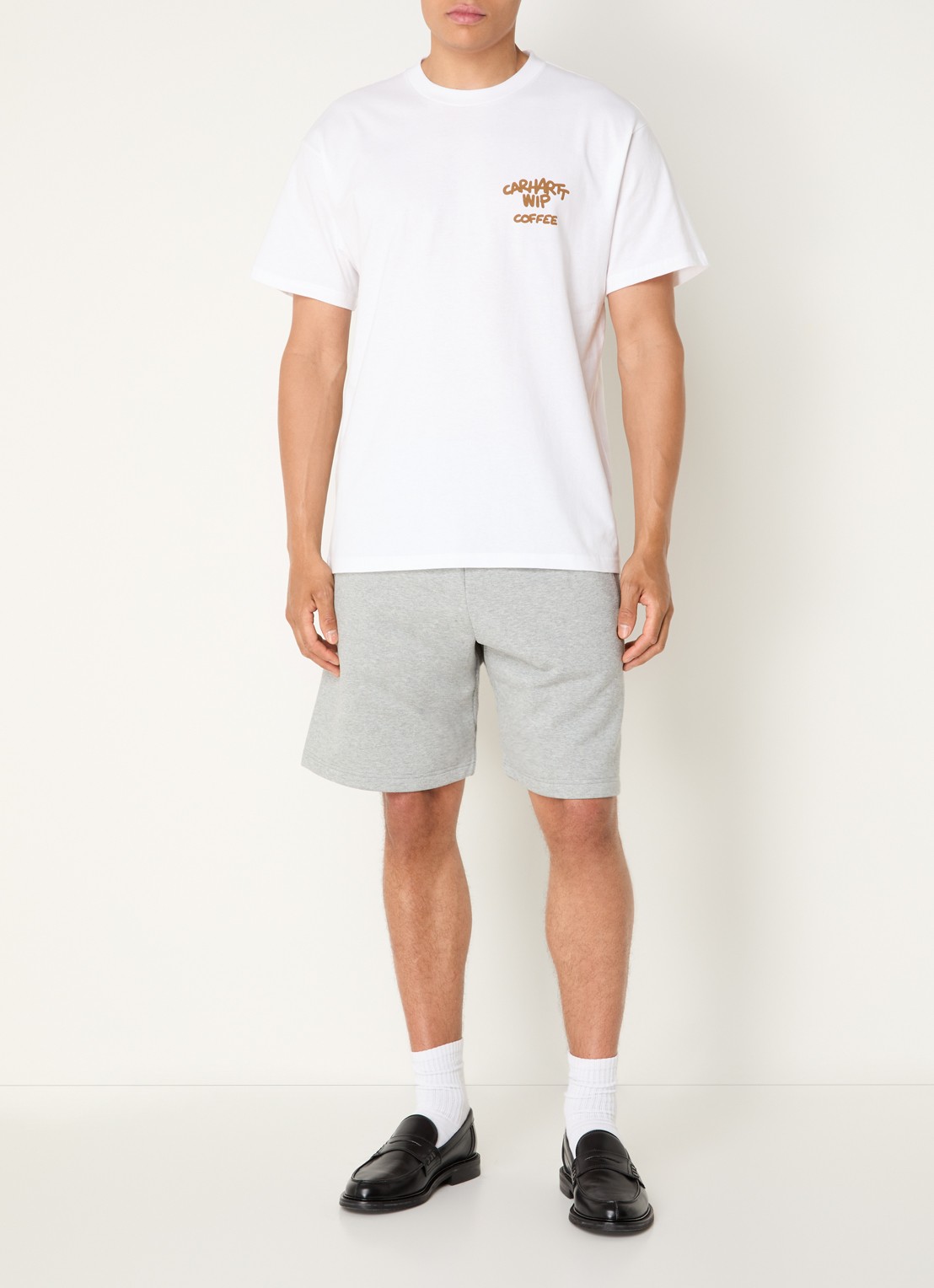 Carhartt WIP Coffee Break T-shirt met logo- en backprint - voorkant 2 wit