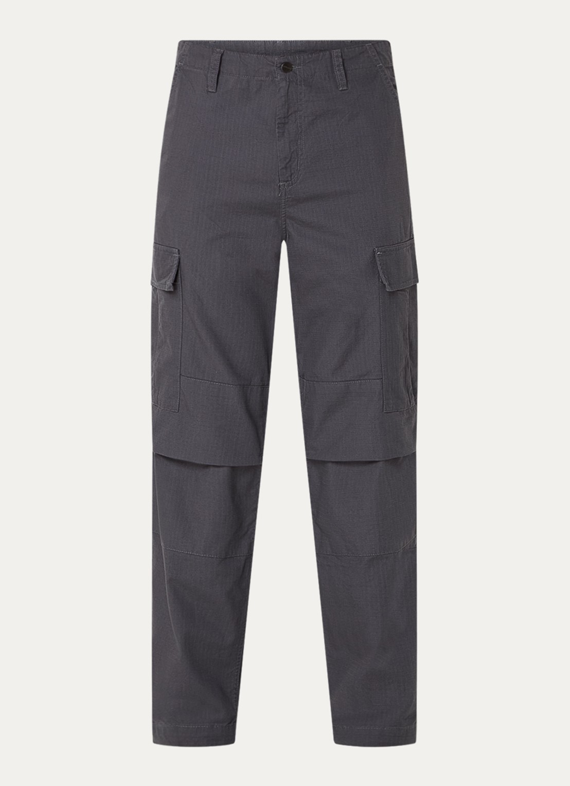 Carhartt WIP Colombia straight fit cargobroek met klep- en steekzakken - voorkant 4 donkergrijs