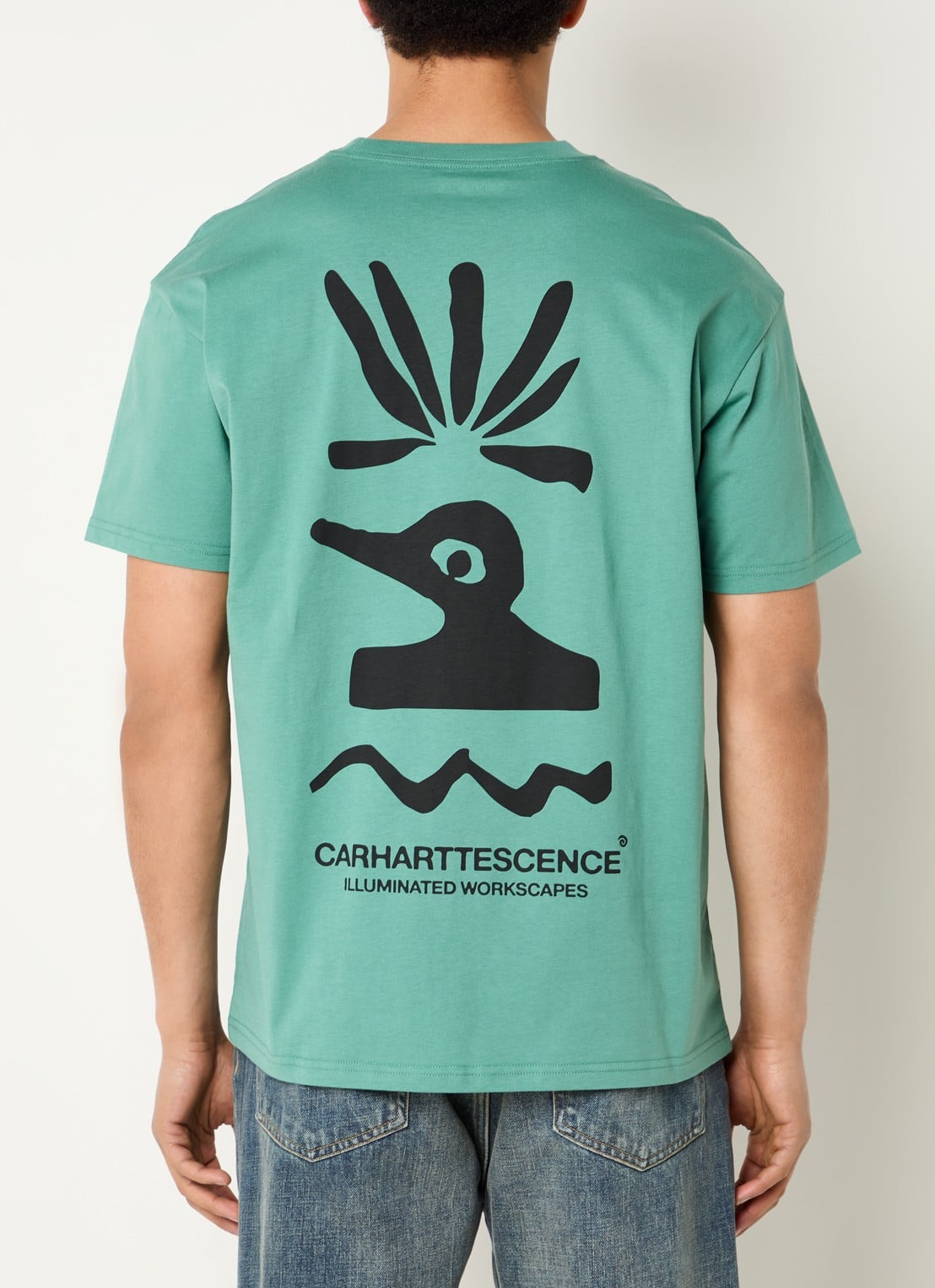 Carhartt WIP Compy T-shirt met front- en backprint - detail 4 mint