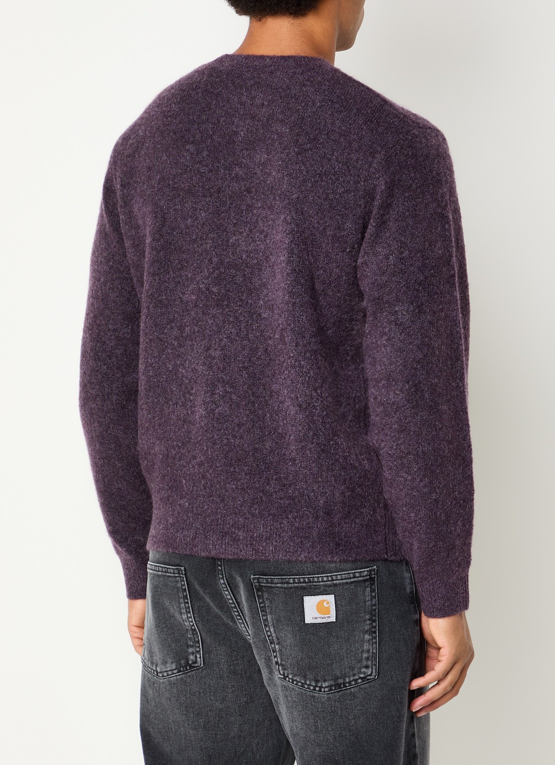Carhartt WIP Curtis grofgebreide trui in wolblend met ronde hals - achterkant 3 paars