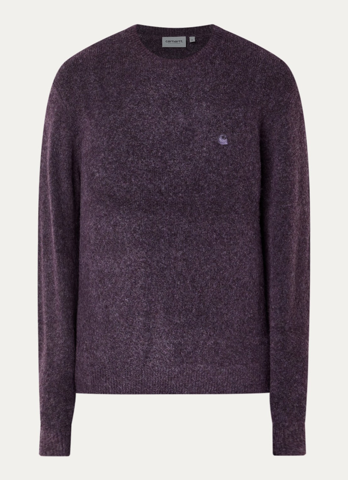 Carhartt WIP Curtis grofgebreide trui in wolblend met ronde hals - voorkant paars